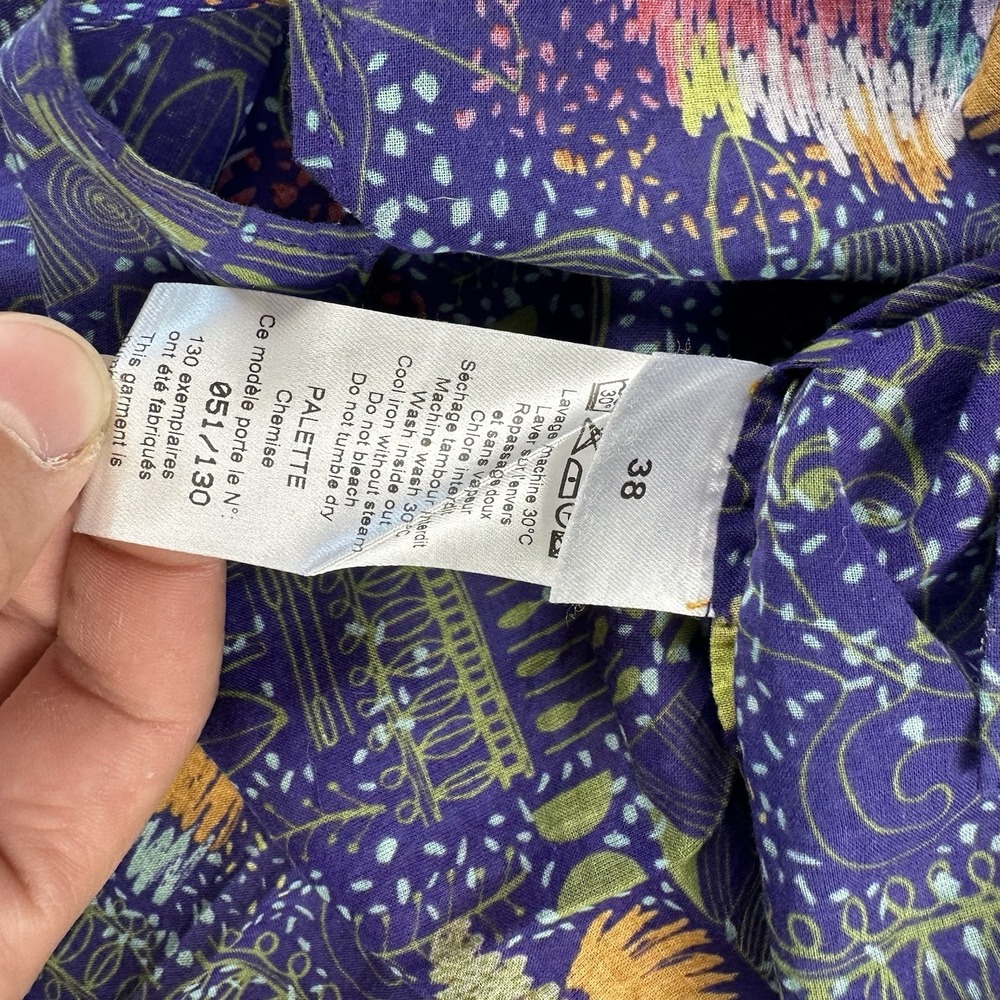 Catherine Andre Button Up Shirt 38 Purple‎ Art To Wear Lightweight Palette - Picture 14 of 16